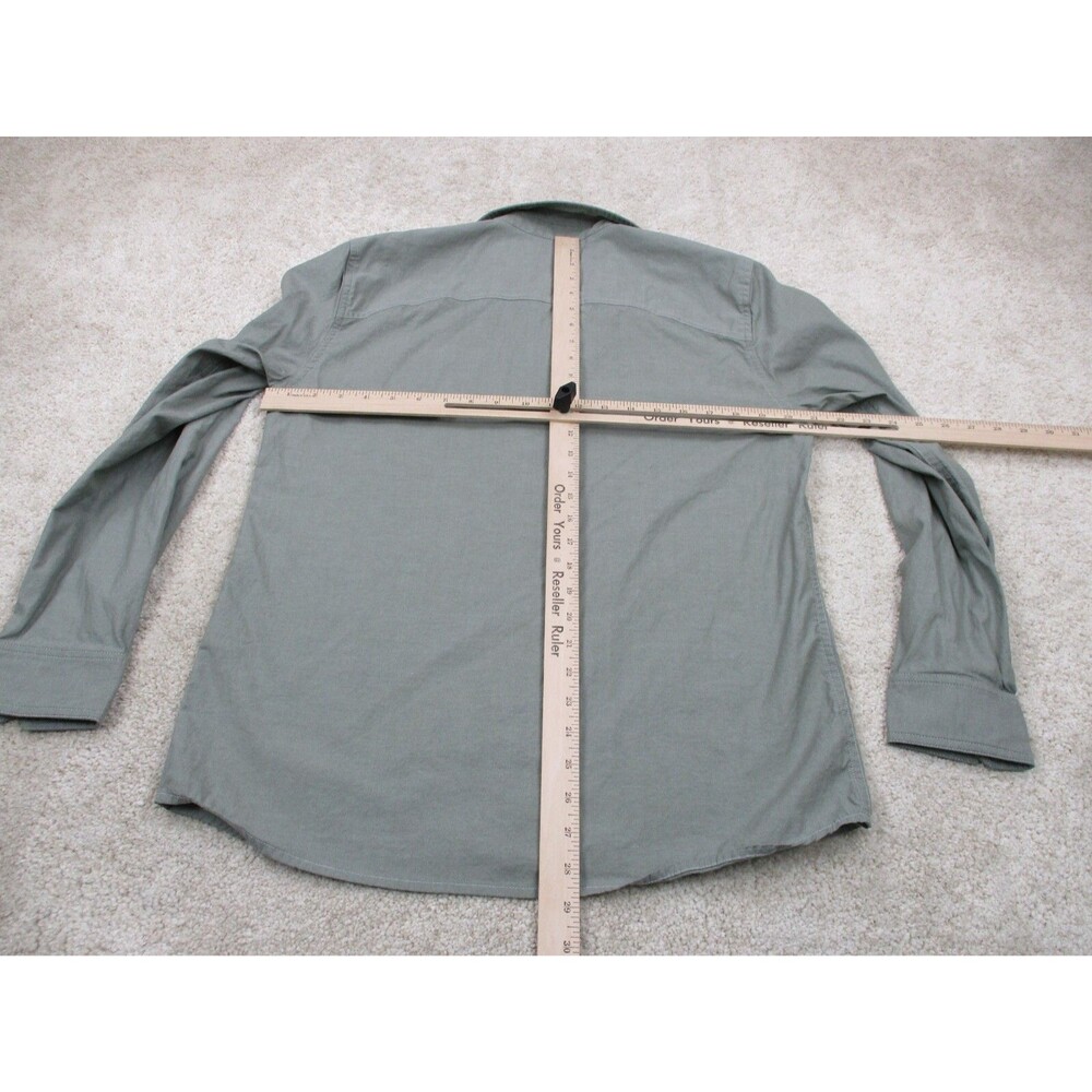 Flylow Shirt Adult Medium M Green Cotton Long Sleeve Casual Button Up Mens - Picture 9 of 11